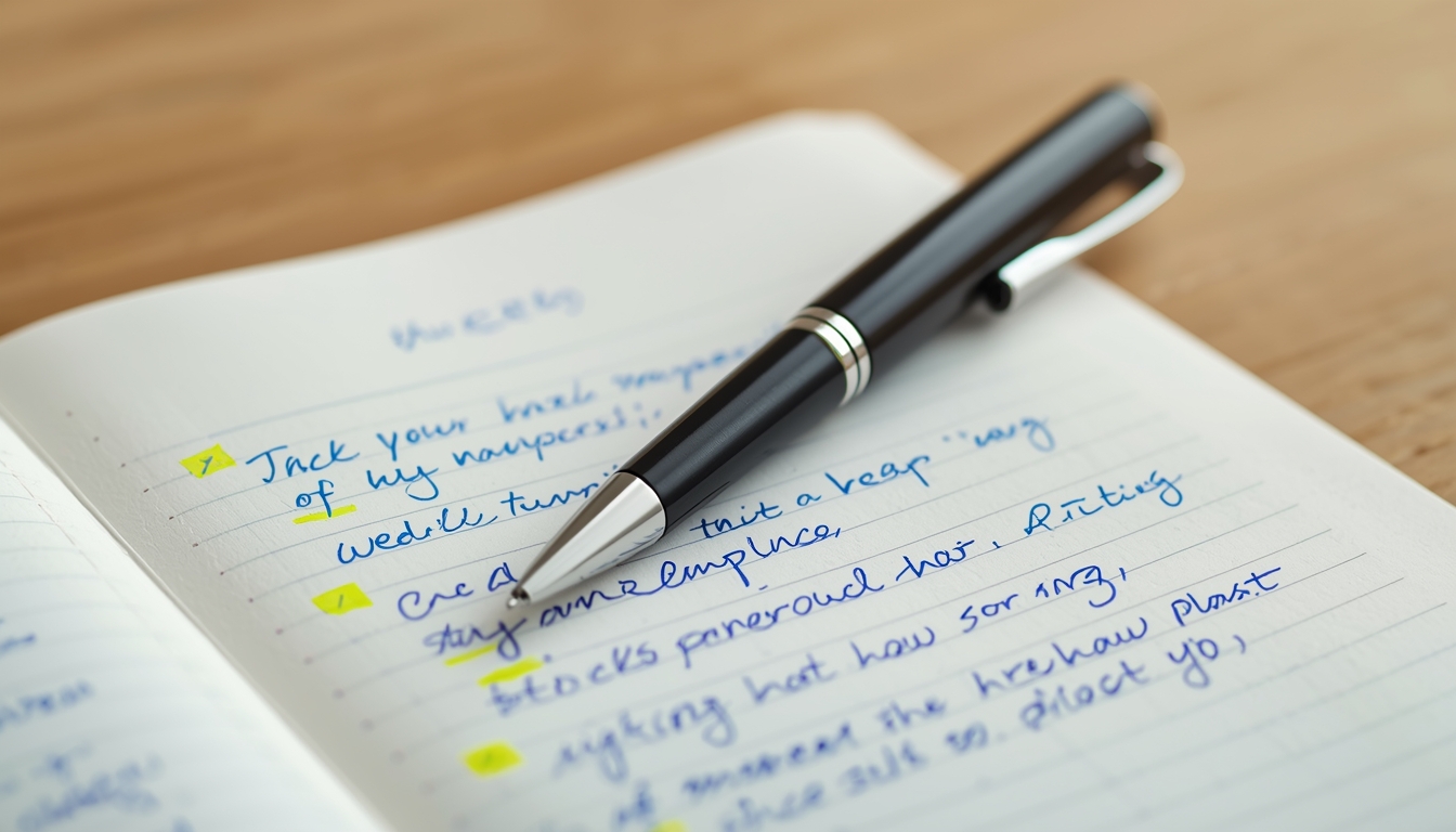 Cholmarequebl weekly notes and pen